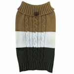 Color Block Cable Sweater Lg