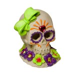 Sugar Skull Gem & Bow Ornament