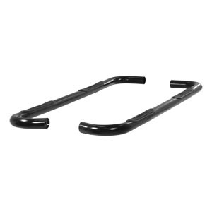 Black 3" Round Side Bars - Toyota Tundra Double Cab