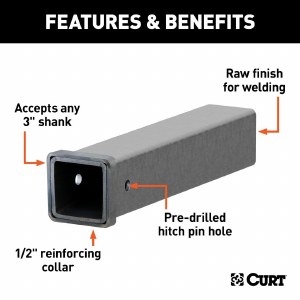Curt Raw Steel Tubing 3&quot;