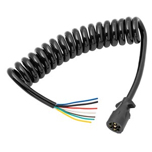 Coiled 7-Way Molded Trailer Connector 6'