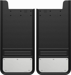 Gatorback GA1226SS heavy duty mud flaps with stainless steel plate, universal fit for pickup trucks, durable premium rubber construction