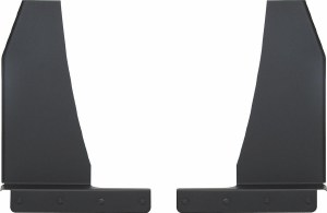 Gatorback GAA756728 universal mud flap bracket, 18 gauge black anodized aluminum, 14” wide 1” offset, beveled edge, hardware included, made in Canada.