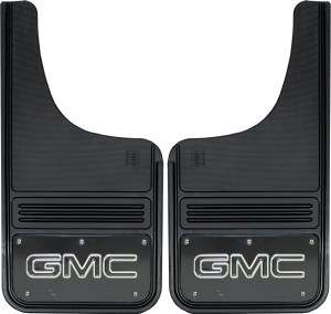 Front Mud Flaps GMC Logo 12"x23" Black Wrap