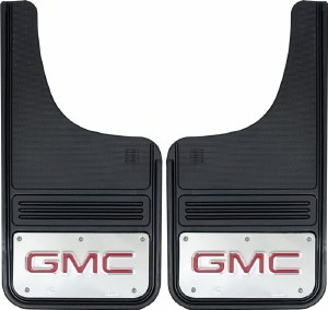 Front Mud Flaps GMC Logo Red  12"x23"