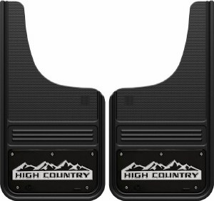Front Mud Flaps High Country Logo -black background