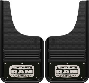 Front Mud Flaps Larami Longhorn Logo - black bacground