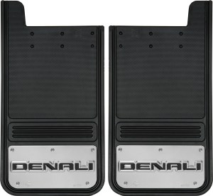 Rear Mud Flaps GMC Denali Logo Black 12"x23"