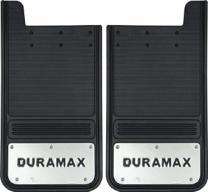 Rear Mud Flaps Duramax Logo Black 12"x23"