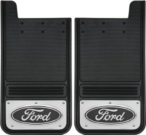 Rear Mud Flaps Ford Logo Black 12"x23"