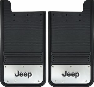 Rear Mud Flaps Jeep Logo Black 12"x23"