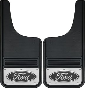 Front Mud Flaps Ford Logo Black  12"x26"