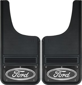 Front Mud Flaps Ford Logo  12"x26" Black Wrap