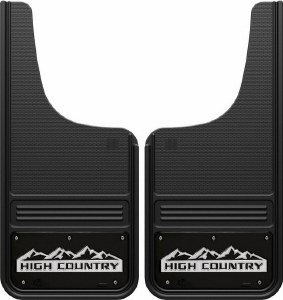 Front Mud Flaps High Country Logo -black background