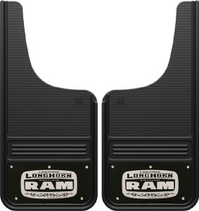 Front Mud Flaps Laramie Longhorn Logo -black background