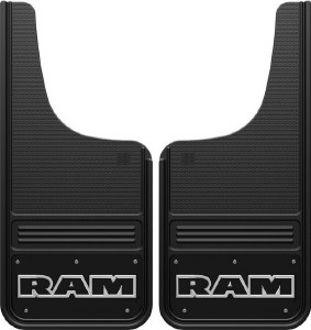 Front Mud Flaps RAM Logo -black background
