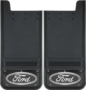 Rear Mud Flaps Ford Logo Black  12"x26"