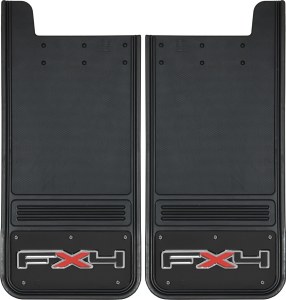 Rear Mud Flaps FX4 Logo 12"x26" Black Wrap