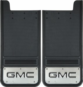 Rear Mud Flaps GMC Logo Black  12"x26"