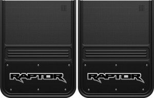 Rear Mud Flaps Ford Raptor Logo -black background