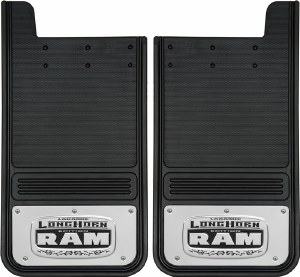Rear Mud Flaps Laramie Longhorn Logo 14"x18"