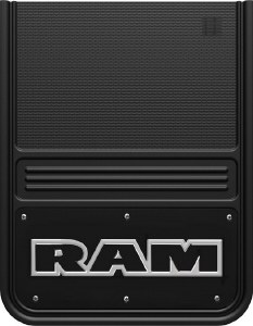 Rear Mud Flaps RAM (text) Logo 14"x18" black background