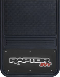 Rear Mud Flaps SVT Raptor Logo 14"x18" Black Wrap