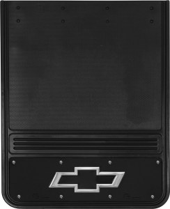 Rear Mud Flaps Dually w/ Chevrolet Bowtie Logo 19"x24" Black Wrap