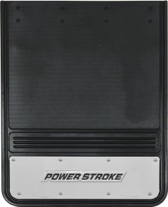 Rear Mud Flaps Dually Power Stroke Logo 19"x24" black background