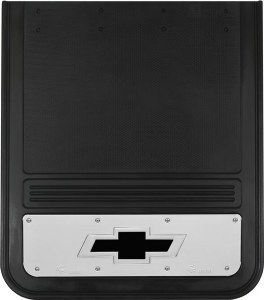 Rear Mud Flaps Dually Chevrolet Bowtie Logo Black 21"x24"