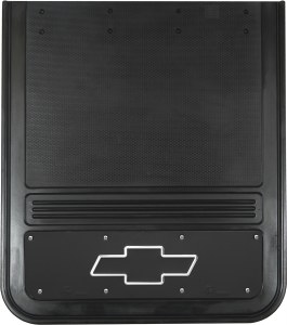 Rear Mud Flaps Dually Chevrolet Bowtie Logo 21"x24" Black Wrap