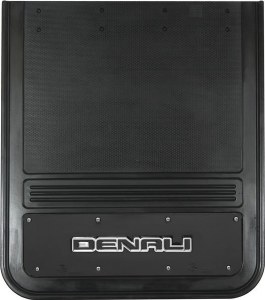 Rear Mud Flaps Dually w/GMC Denali Logo 21"x24" Black Wrap