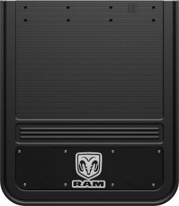 Rear Mud Flaps Dually w/RAM Logo V 21"x24" Black Wrap