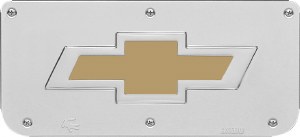 Single Diestamp Chevrolet Bowtie Black Wrap Plate for GB1418