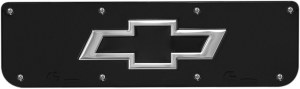 Single Diestamp Chevrolet Bowtie Black Wrap Plate with Screws for GB1924/GB2124