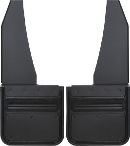 Universal Mud Flaps Black Powder Coated 1" Offset, Beveled, Blank 1"x14"