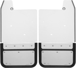 Front Mud Flaps 2014 - 2018 GMC Sierra 1500/2500/3500 5/8" Offset No Drill Stainless Steel