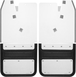 Rear Mud Flaps 2014 - 2018 GMC Sierra 1500/2500/3500 5/8" Offset No Drill Stainless Steel