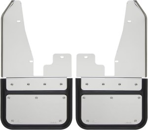 Front Mud Flaps 2014 - 2015 RAM 1500/2500/3500 5/8" Offset No Drill Stainless Steel