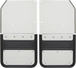 Rear Mud Flaps 2014 - 2015 RAM 1500/2500/3500 5/8" Offset No Drill Stainless Steel