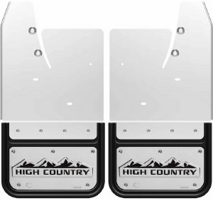 Front Mud Flaps Silverado "High Country" Logo 5/8" Offset