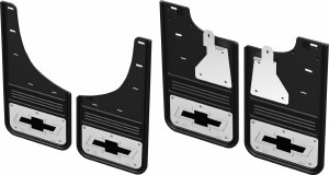 Front &amp; Rear Custom Mud Flap Chev Silverado 1500 Bow Tie Logo