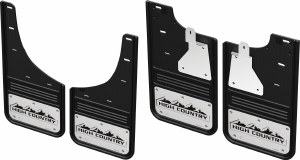 Front &amp; Rear Custom Mud Flap Chev Silverado 1500 High Country Logo