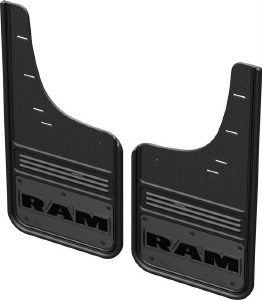 Rear Ram Mud Flaps Gun Metal Ram Text logo