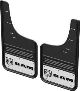Rear Ram Mud Flaps with Ram H Logo w/OEM wheel well liner