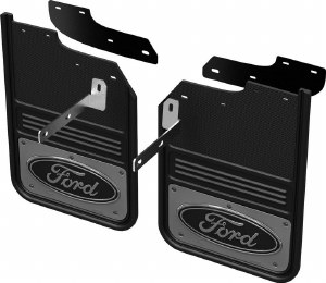 Front Mud Flaps F450, F550 Ford Logo -Gunmetal Finish