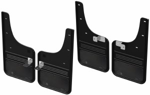 Front &amp; Rear Mud Flaps-Nissan Frontier w/Gunmetal Plates