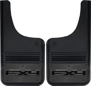 Front Mud Flap FX4 Logo with Gunmetal Finish 12"x23"