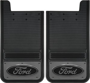Rear Mud Flap Ford Logo with Gunmetal Finish 12"x23"
