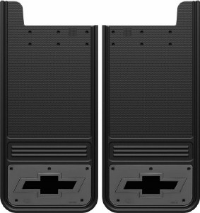 Rear Mud Flap Chev Bowtie Logo with Gunmetal Finish 12"x26"